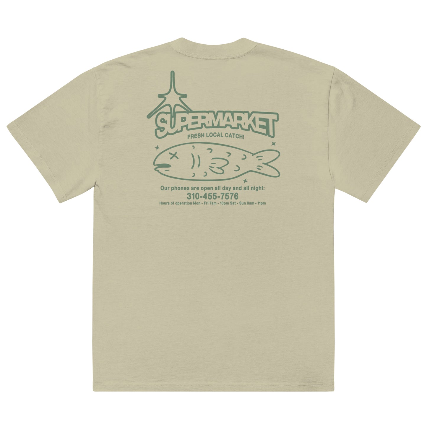 Supermarket Fresh Fish Tee in Faded Green